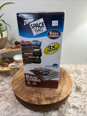 Ziploc Space Bag 6-Bag Combo 3 Large 3 Medium Vacuum Storage Bags New Sealed